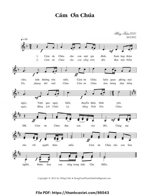 Cảm ơn Chúa - Hồng Trần Phạm Đình Đài - trang 1