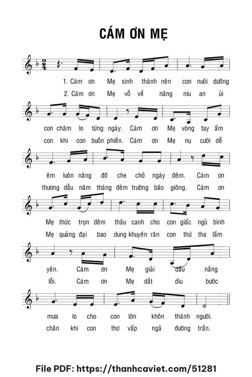 Cảm ơn mẹ - Lm. Bạch Vân - trang 1
