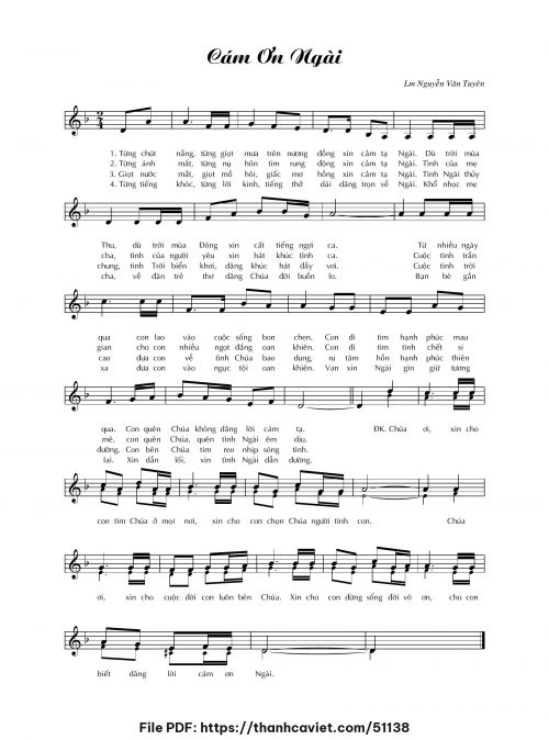 Cám ơn Ngài - Lm. Nguyễn Văn Tuyên - trang 1