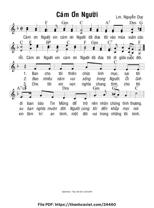 Cám ơn Người - Lm. Nguyễn Duy - trang 1