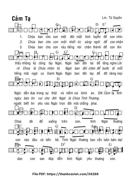 Cảm tạ - Lm. Từ Duyên - trang 1