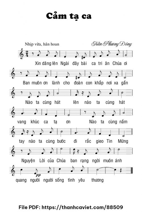 Cảm tạ ca - Trần Phương Đông - trang 1