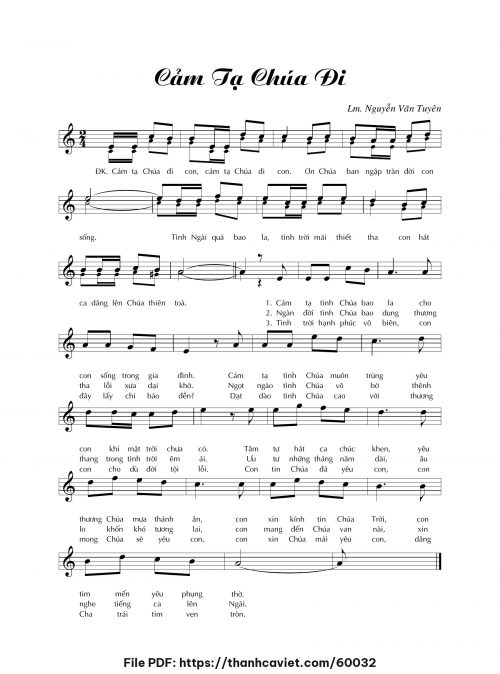 Cảm tạ Chúa đi - Lm. Nguyễn Văn Tuyên - trang 1