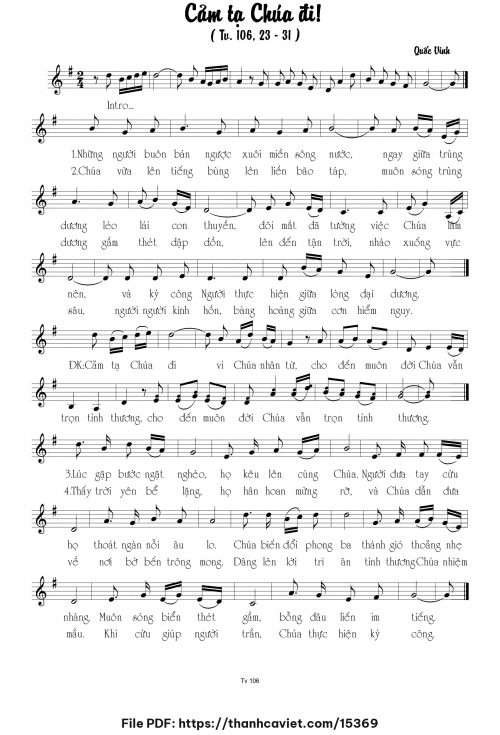 Cảm tạ Chúa đi - Quốc Vinh - trang 1