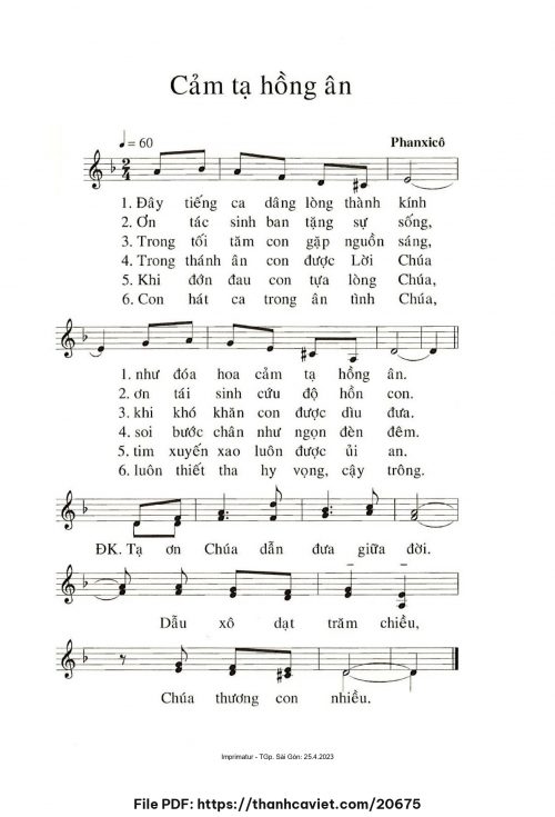 Cảm tạ hồng ân - Phanxicô - trang 1
