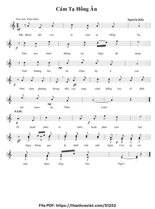 Cảm tạ hồng ân - Nguyên Kha - trang 1