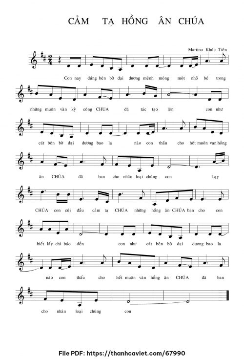 Cảm tạ hồng ân Chúa - Martino Khúc Tiên - trang 1