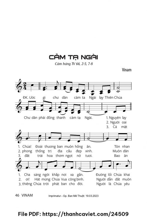 Cảm tạ Ngài - Vinam - trang 1