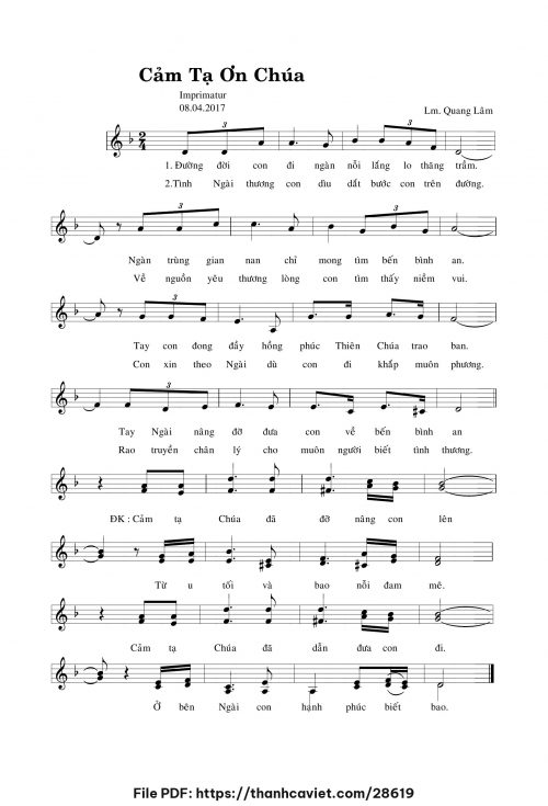 Cảm tạ ơn Chúa - Lm. Quang Lâm - trang 1