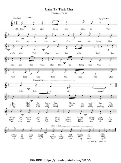 Cảm tạ tình Cha - Nguyên Kha - trang 1