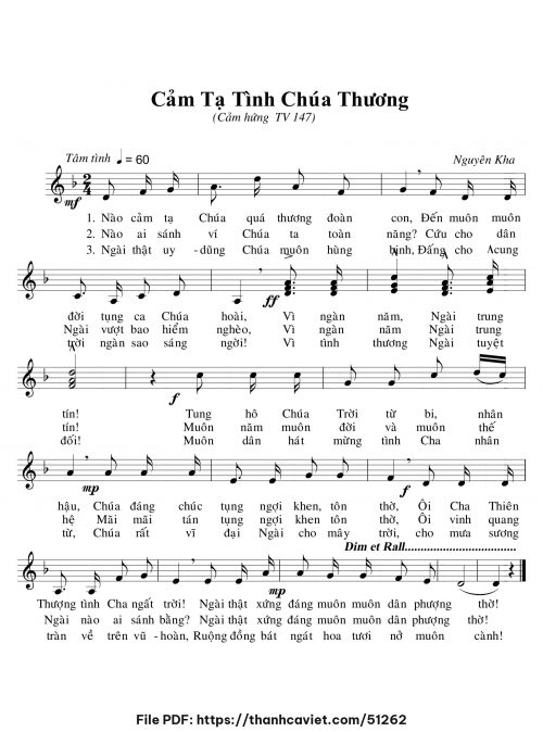 Cảm tạ tình Chúa thương - Nguyên Kha - trang 1