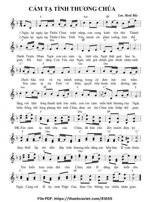 Cảm tạ tình thương Chúa - Lm. Hoài Bắc, OP - trang 1