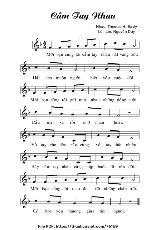 Cầm tay nhau - Lm. Nguyễn Duy (Nhạc Ngoại, lời Việt) - trang 1