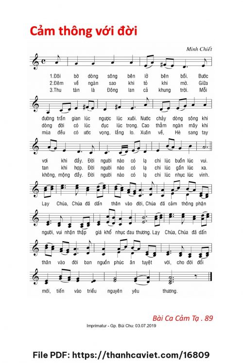 Cảm thông với đời - Lm. Minh Chiết - trang 1