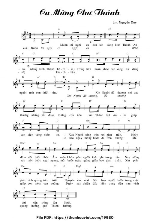Camừng chư Thánh - Lm. Nguyễn Duy - trang 1