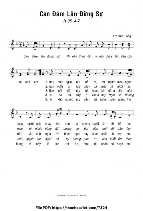 Can đảm lên đừng sợ - Lm. Kim Long - trang 1