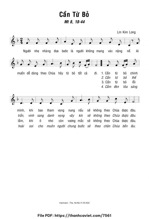 Cần từ bỏ - Lm. Kim Long - trang 1
