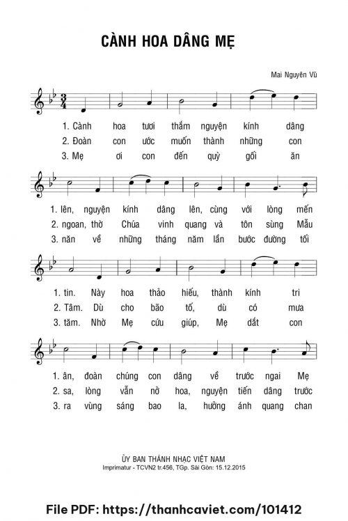 Cành hoa dâng Mẹ - Mai Nguyên Vũ - trang 1
