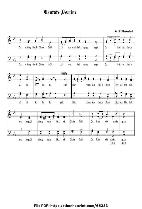 Cantace Domine - G.F. Handel - trang 1