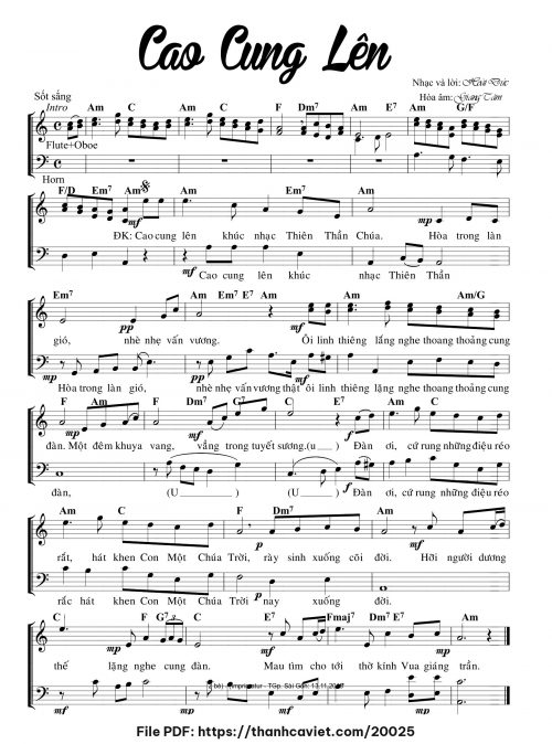 Cao cung lên - Lm. Hoài Đức - Hòa âm: Giang Tâm - trang 1