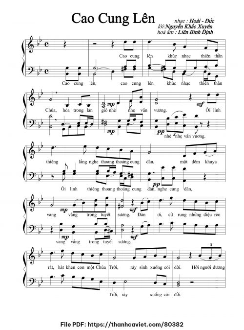 Cao cung lên - Lm. Hoài Đức - Nguyễn Khắc Xuyên (Hòa âm: Liên Bình Định) - trang 1