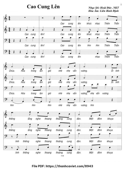 Cao cung lên - Lm. Hoài Đức - Nguyễn Khắc Xuyên (Hòa âm: Liên Bình Định) - trang 1