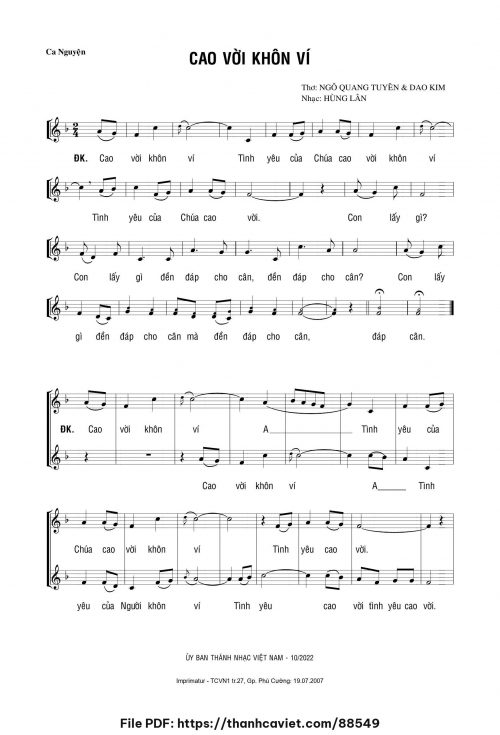 Cao vời khôn ví - Hùng Lân - trang 1