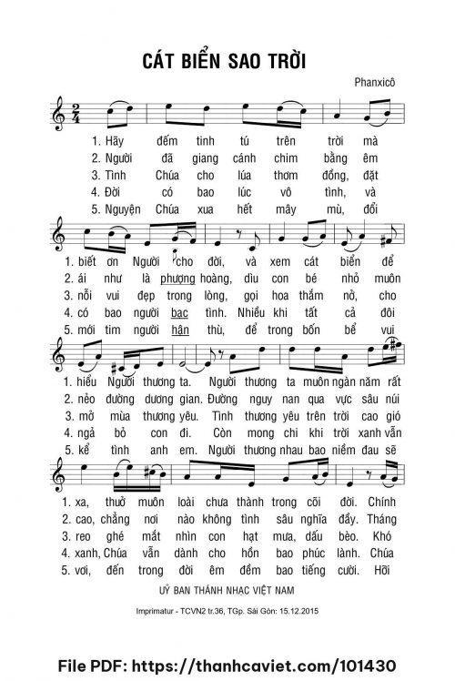 Cát biển sao trời - Phanxicô - trang 1