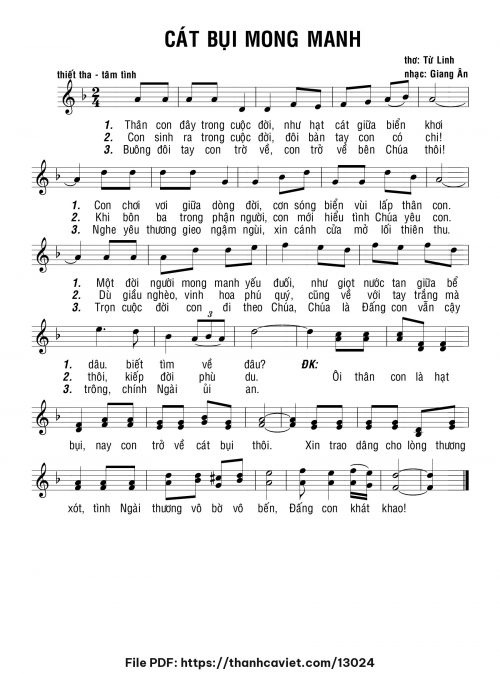 Cát bụi mong manh - Giang Ân - Thơ: Từ Linh - trang 1