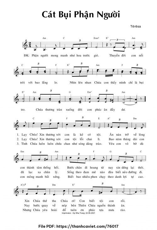Cát bụi phận người - Sr. Têrêsa - trang 1