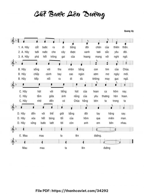 Cất bước lên đường - Lm. Quang Uy - trang 1
