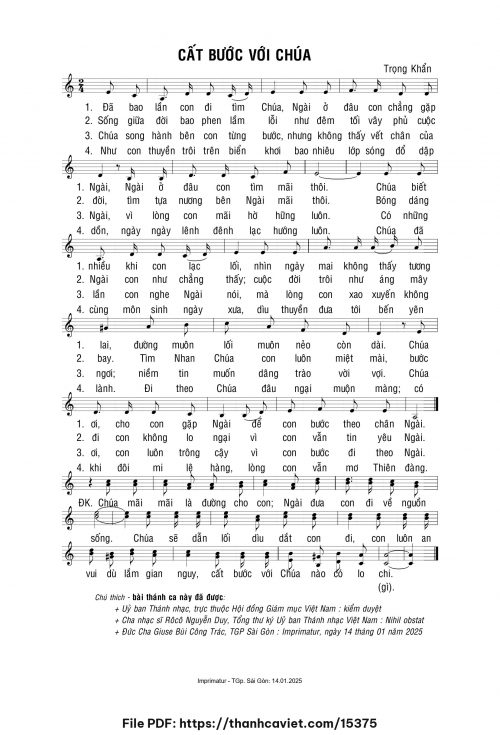 Cất bước với Chúa - Lm. Trọng Khẩn - trang 1