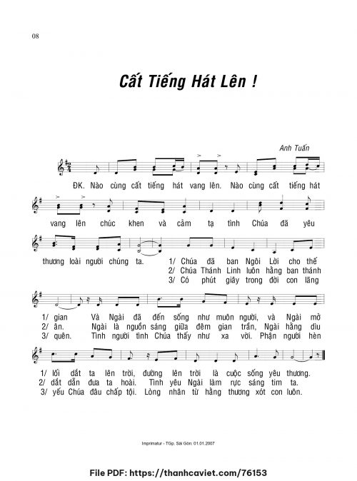 Cất tiếng hát lên - Anh Tuấn - trang 1