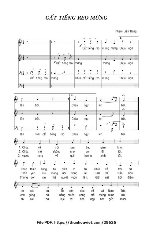 Cất tiếng reo mừng - Lm. Phạm Liên Hùng - trang 1