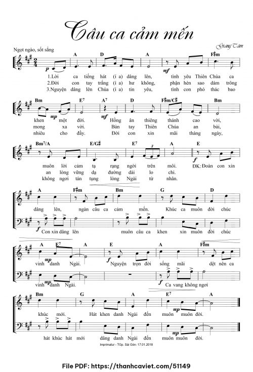 Câu ca cảm mến - Lm. Giang Tâm - trang 1