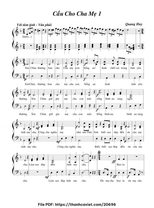 Cầu cho cha mẹ 1 - Nguyễn Quang Huy - trang 1