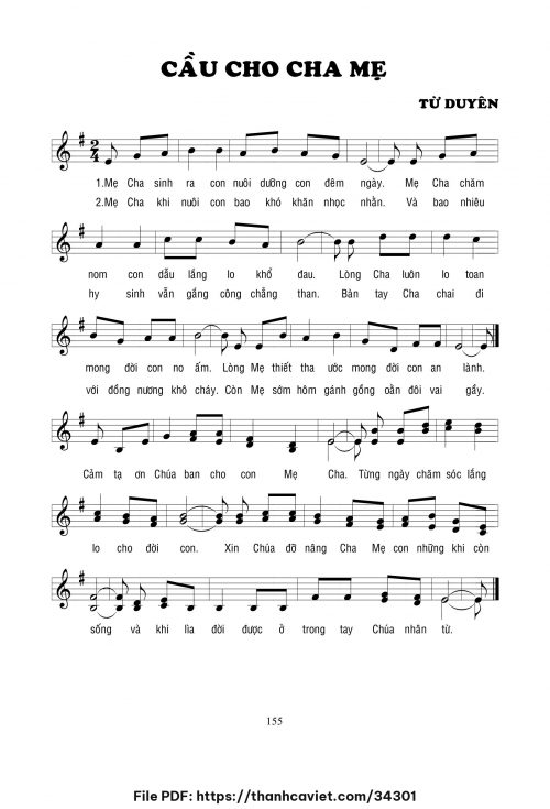 Cầu cho cha mẹ - Lm. Từ Duyên - trang 1