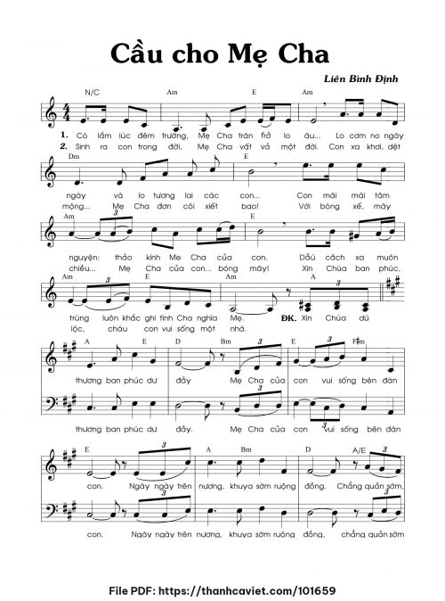 Cầu cho cha mẹ - Liên Bình Định - trang 1