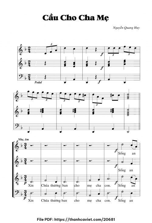Cầu cho cha mẹ - Nguyễn Quang Huy - trang 1