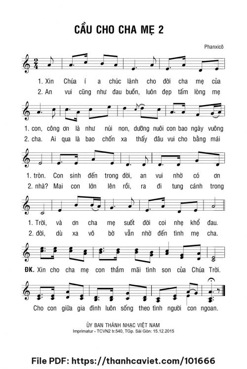 Cầu cho cha mẹ 2 - Phanxicô - trang 1