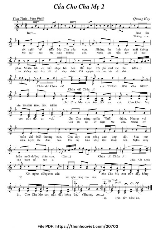 Cầu cho cha mẹ 2 - Nguyễn Quang Huy - trang 1