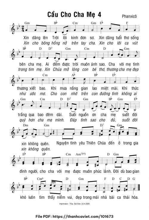 Cầu cho cha mẹ 4 - Phanxicô - trang 1