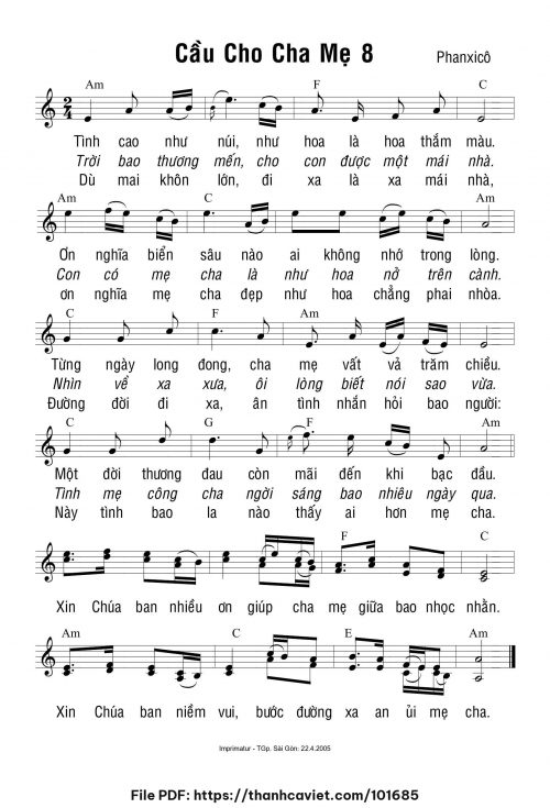 Cầu cho cha mẹ 8 - Phanxicô - trang 1