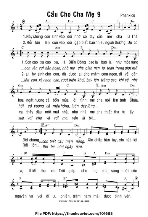 Cầu cho cha mẹ 9 - Phanxicô - trang 1
