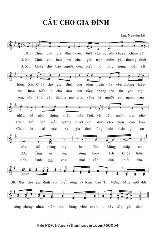 Cầu cho gia đình - Lm. Nguyên Lễ - trang 1