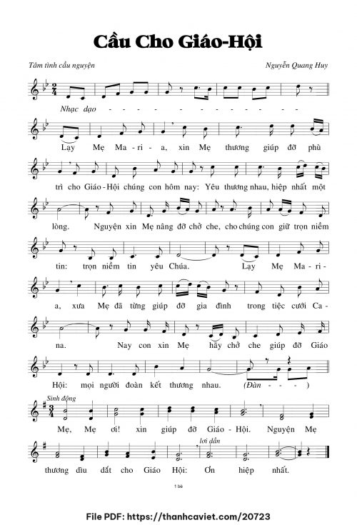 Cầu cho Giáo hội - Nguyễn Quang Huy - trang 1