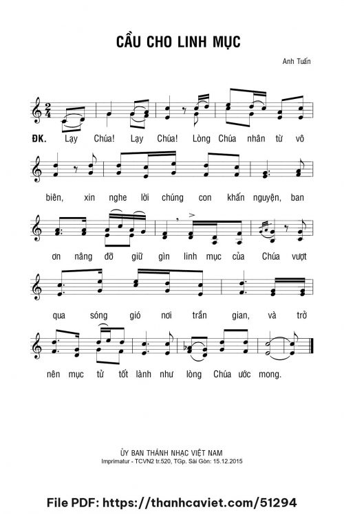 Cầu cho Linh mục - Anh Tuấn - trang 1