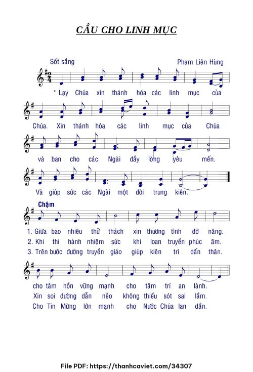 Cầu cho Linh mục - Lm. Phạm Liên Hùng - trang 1