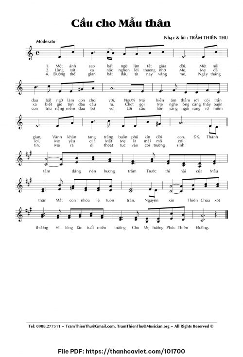 Cầu cho mẫu thân - Trầm Thiên Thu - trang 1