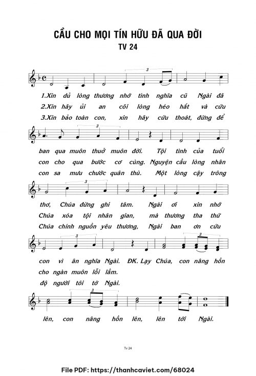 Cầu cho mọi Tín Hữu đã qua đời - Lm. Thái Nguyên - trang 1